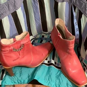 Pink ankle boots